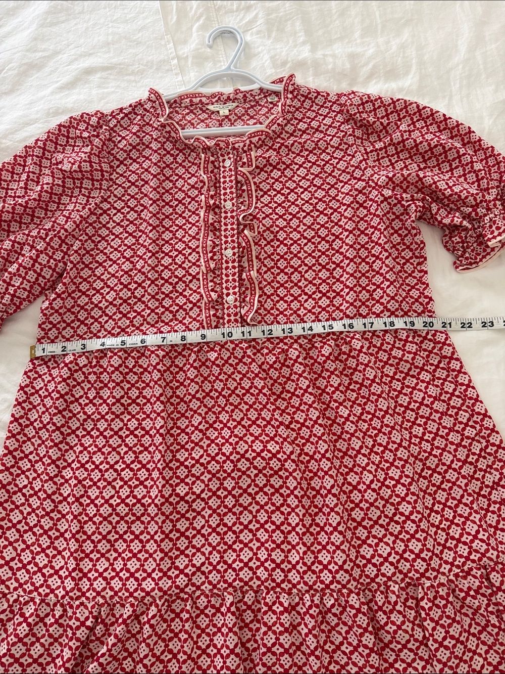 Max Studio Women's Red Patterned Ruffle Maxi Dress - Picture 4 of 9